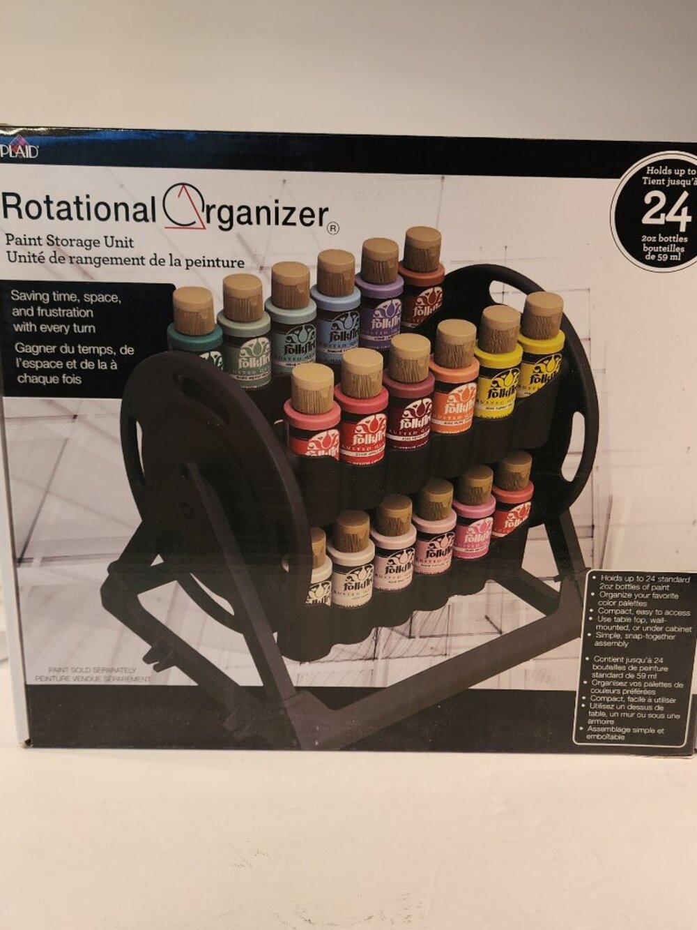 NEW IN BOX 24-Bottle Rotational Organizer by Plaid